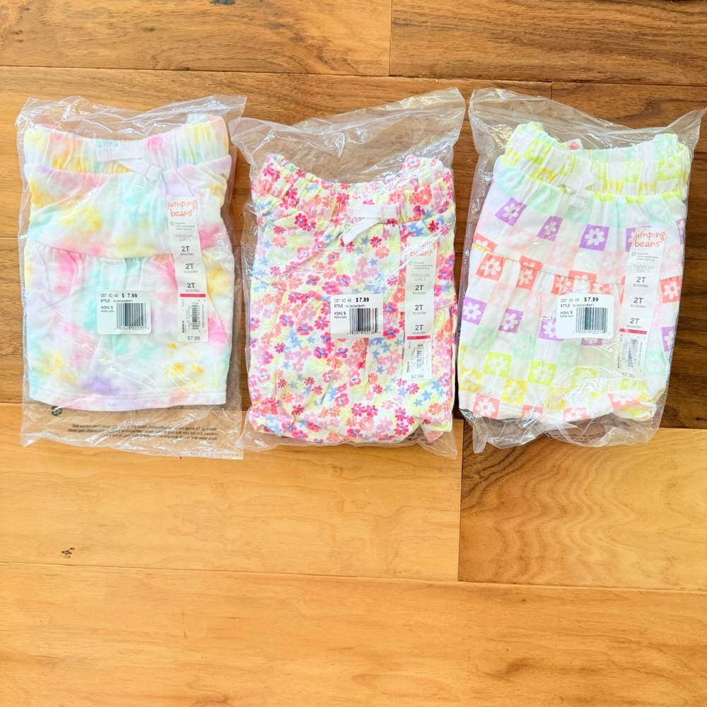 Brand New Bundle! Three Toddler Girls Knit Skorts, 3 Different Designs, 2T, NWT - Picture 5 of 5